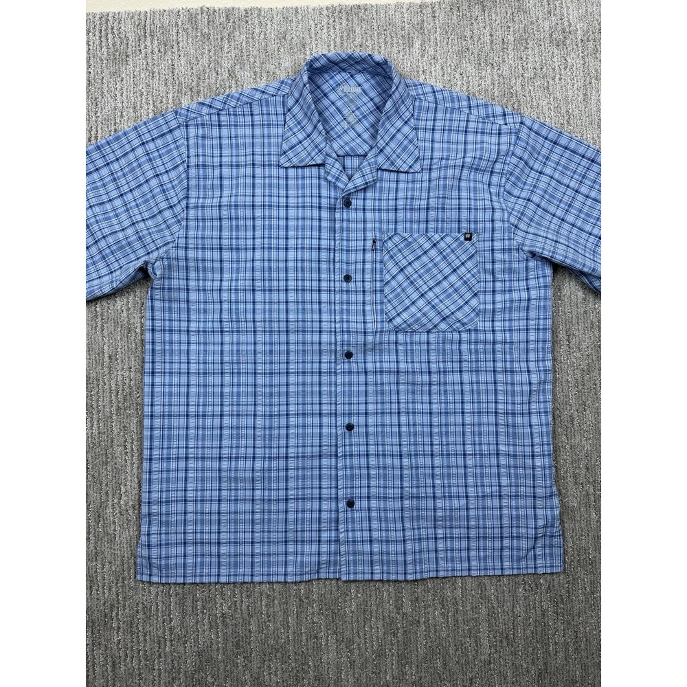 Blackhawk Warrior Wear Men's XL Stretch Tactical 1700 Shirt Blue Check Tech